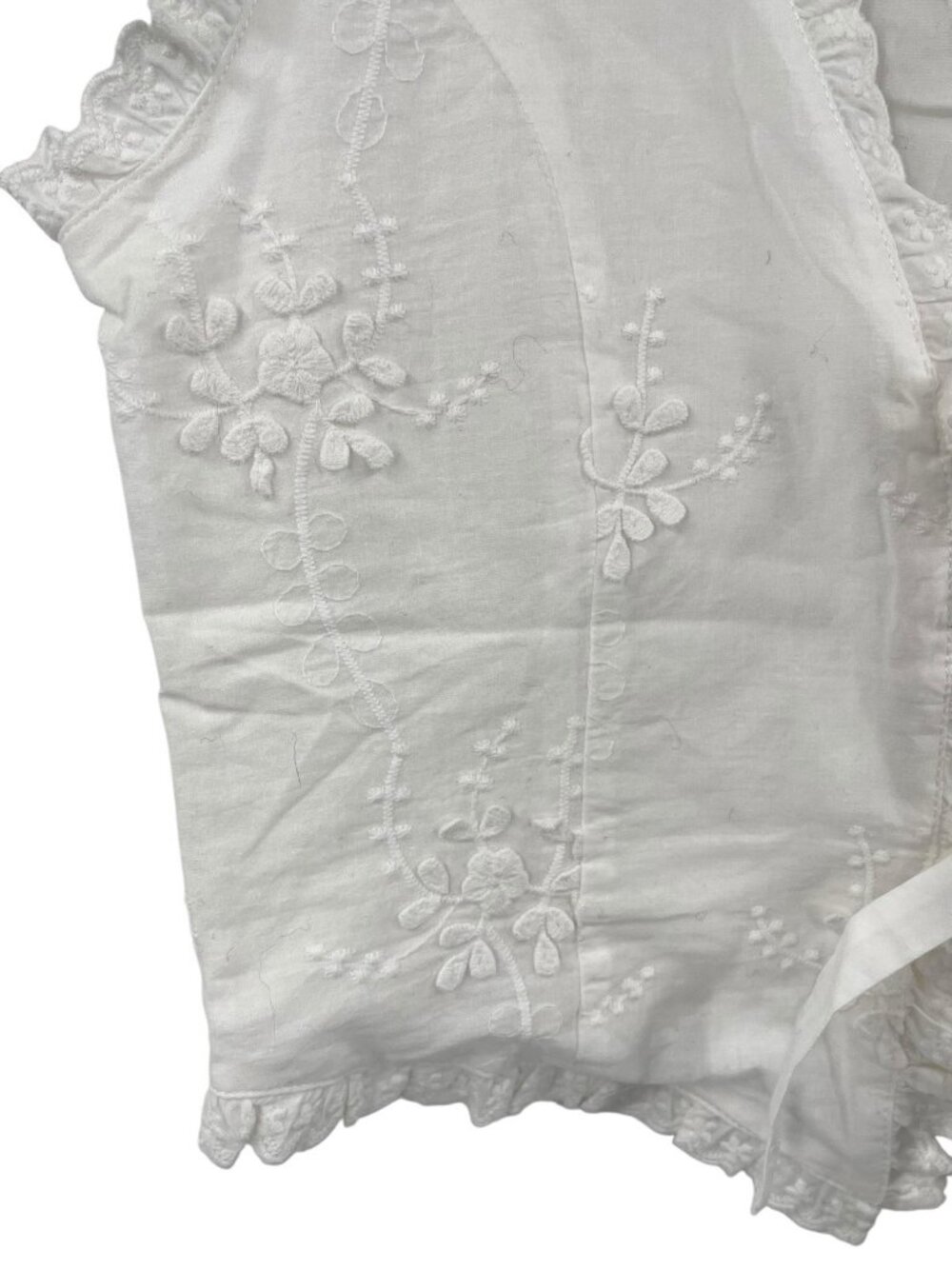 ALTAR'D STATE Women's White Sleeveless Floral Embroidered Tie Front Vest XXS - Picture 2 of 5
